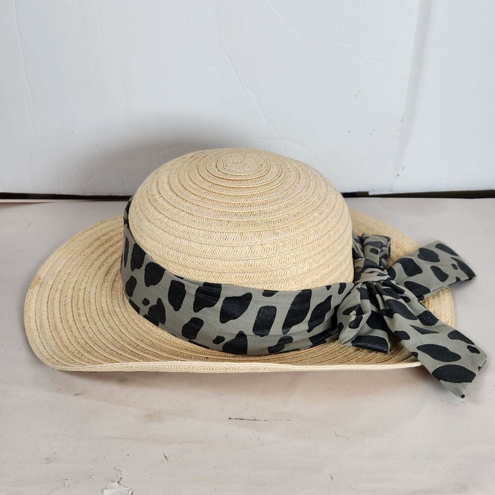 Walt Disney World Kids Minnie Mouse Animal Kingdom 100% Straw Sun‎ Hat